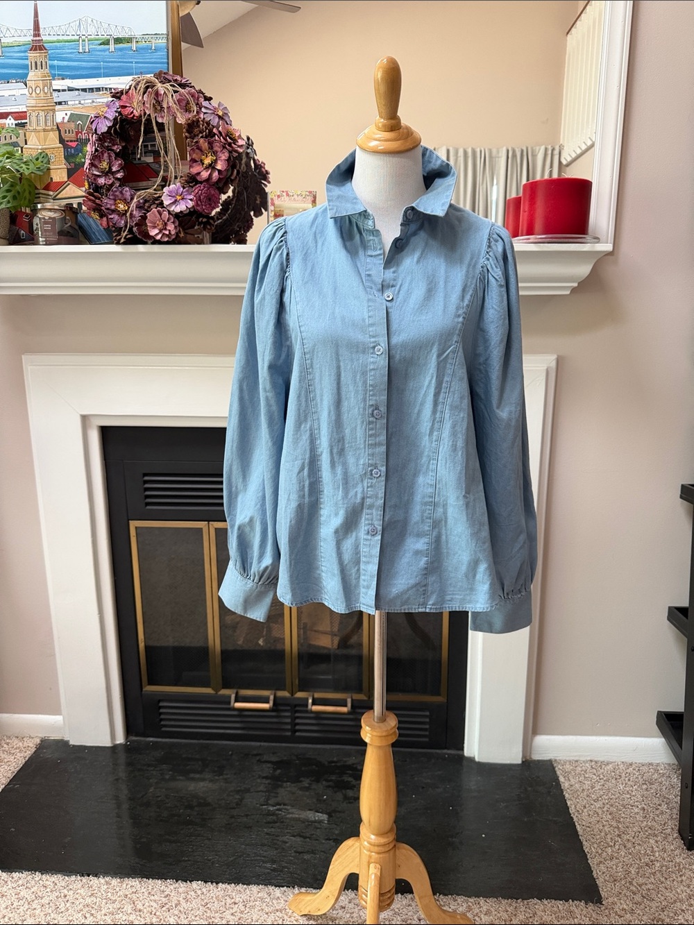 Who What Wear Light Blue Button-Down Shirt